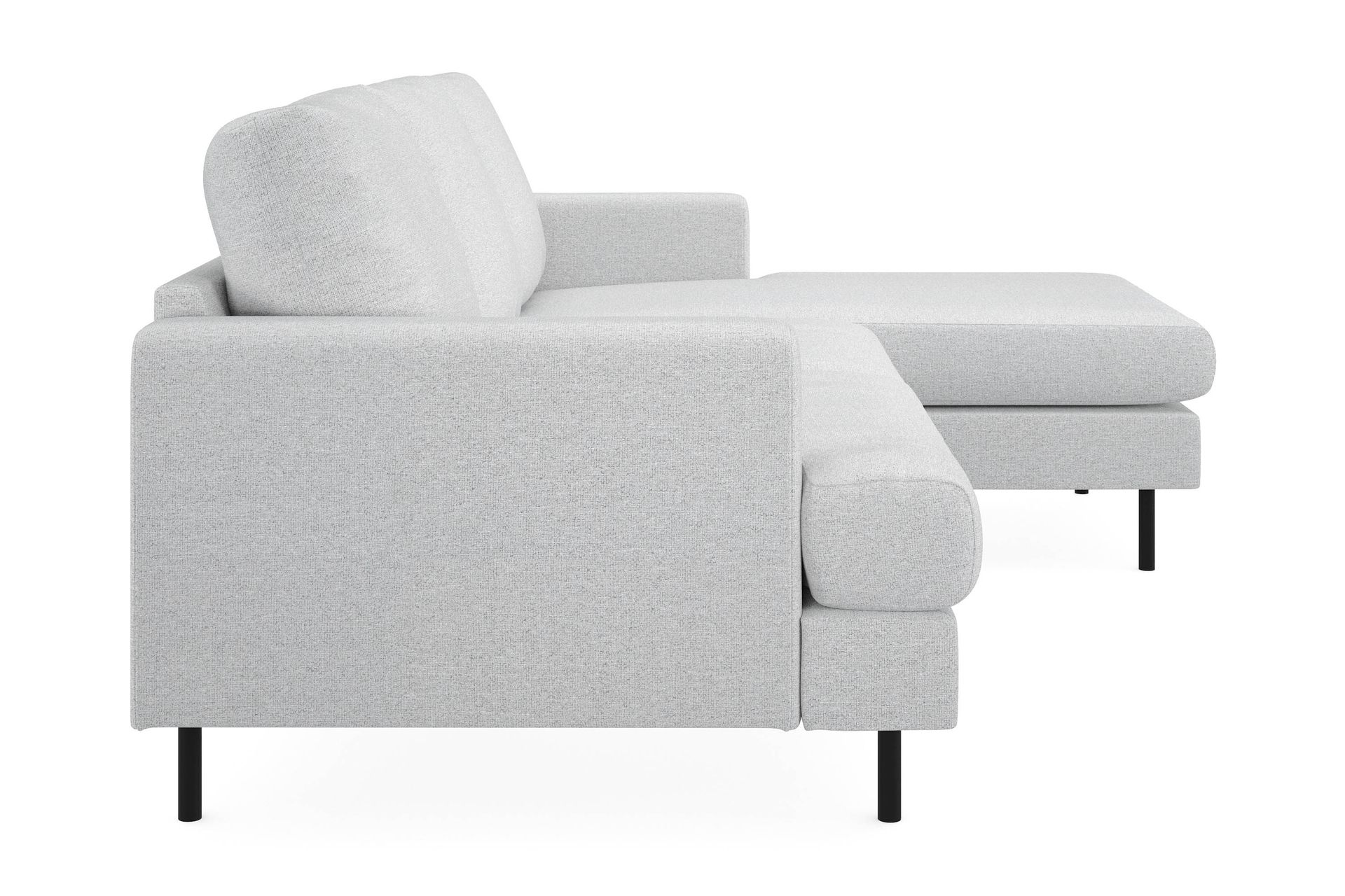 Menard Compact 3-seters Høyrevendt L-formet Divansofa i Stoff - Lys grå - Møbler - Sofaer - Sofa med sjeselong