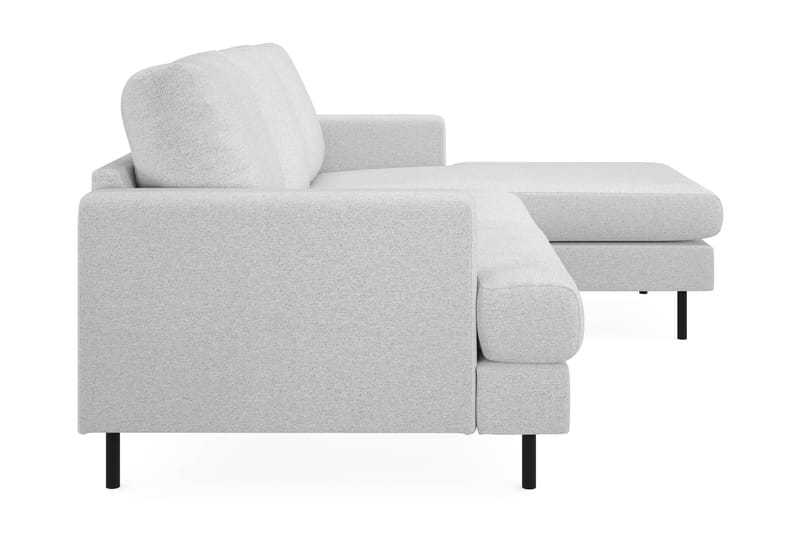 Menard Compact 3-seters Høyrevendt L-formet Divansofa i Stoff - Lys grå - Møbler - Sofaer - Sofa med sjeselong