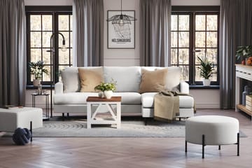 Menard Compact 3-seters Høyrevendt L-formet Divansofa i Stoff - Lys grå - Møbler - Sofaer - Sofa med sjeselong