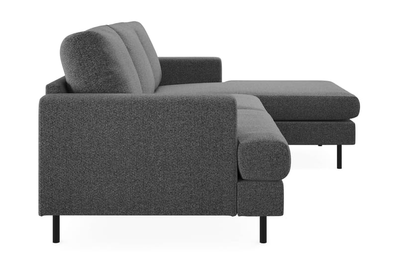 Menard Compact 3-seters Høyrevendt L-formet Divansofa i Stoff - Mørk grå - Møbler - Sofaer - Sofa med sjeselong