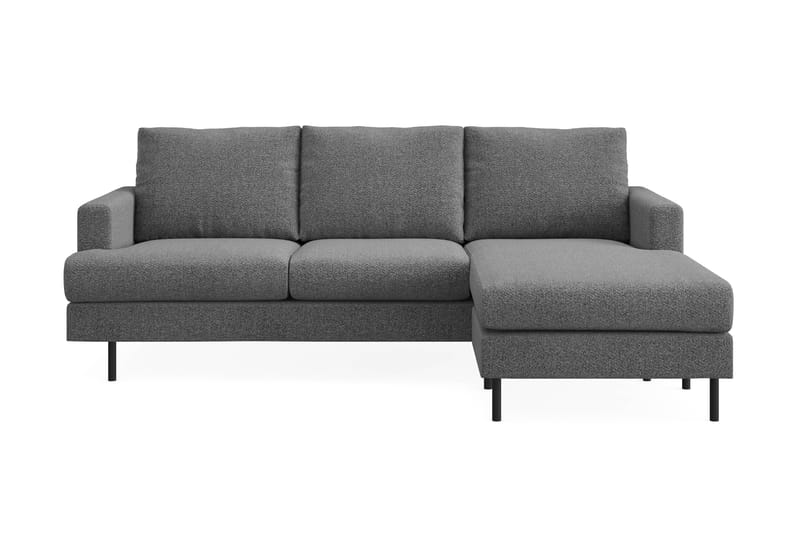 Menard Compact 3-seters Høyrevendt L-formet Divansofa i Stoff - Mørk grå - Møbler - Sofaer - Sofa med sjeselong