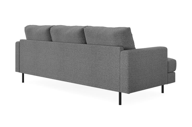 Menard Compact 3-seters Høyrevendt L-formet Divansofa i Stoff - Mørk grå - Møbler - Sofaer - Sofa med sjeselong