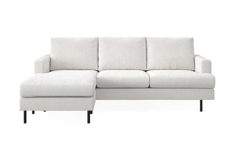 Menard Compact 3-seters Venstrevendt L-formet Divansofa i Bouclé - Hvit - Møbler - Sofaer - Sofa med sjeselong