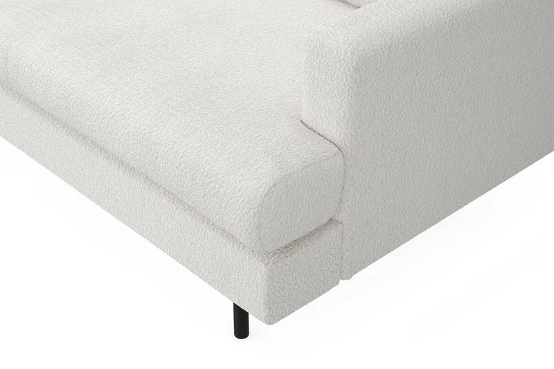Menard Compact 3-seters Venstrevendt L-formet Divansofa i Bouclé - Hvit - Møbler - Sofaer - Sofa med sjeselong