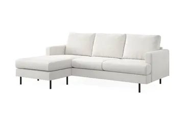 Menard Compact 3-seters Venstrevendt L-formet Divansofa i Bouclé - Hvit - Møbler - Sofaer - Sofa med sjeselong