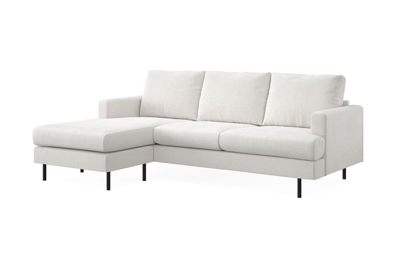 Menard Compact 3-seters Venstrevendt L-formet Divansofa i Bouclé - Hvit - Møbler - Sofaer - Sofa med sjeselong