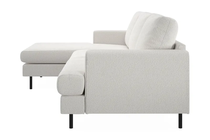 Menard Compact 3-seters Venstrevendt L-formet Divansofa i Bouclé - Hvit - Møbler - Sofaer - Sofa med sjeselong