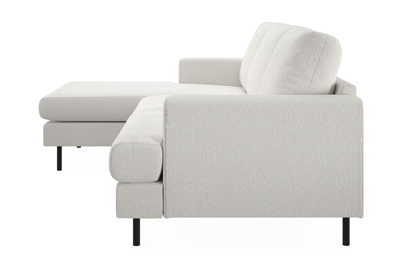Menard Compact 3-seters Venstrevendt L-formet Divansofa i Bouclé - Hvit - Møbler - Sofaer - Sofa med sjeselong