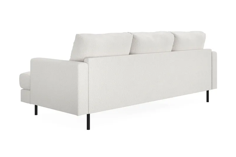 Menard Compact 3-seters Venstrevendt L-formet Divansofa i Bouclé - Hvit - Møbler - Sofaer - Sofa med sjeselong