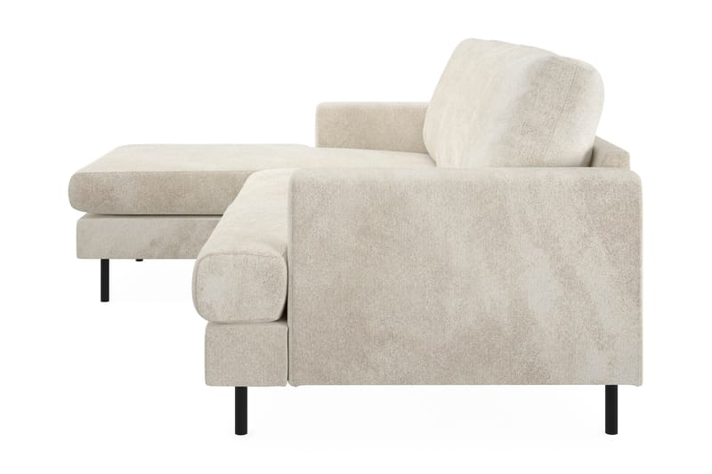 Menard Compact 3-seters Venstrevendt L-formet Divansofa i Fløyel - Kremhvit - Møbler - Sofaer - Sofa med sjeselong