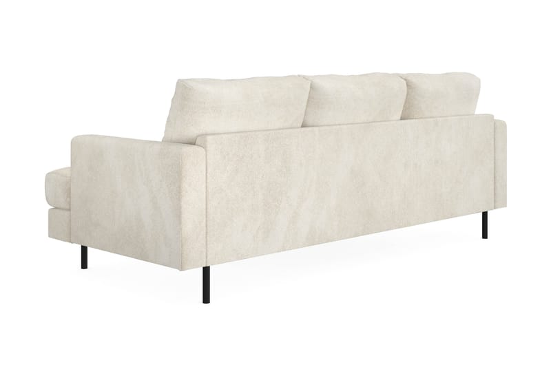Menard Compact 3-seters Venstrevendt L-formet Divansofa i Fløyel - Kremhvit - Møbler - Sofaer - Sofa med sjeselong