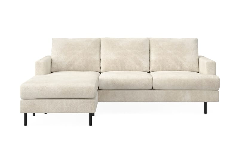 Menard Compact 3-seters Venstrevendt L-formet Divansofa i Fløyel - Kremhvit - Møbler - Sofaer - Sofa med sjeselong