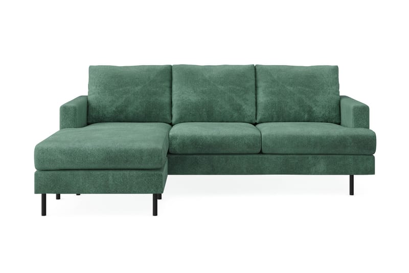 Menard Compact 3-seters Venstrevendt L-formet Divansofa i Fløyel - Mørk grønn - Møbler - Sofaer - Sofa med sjeselong