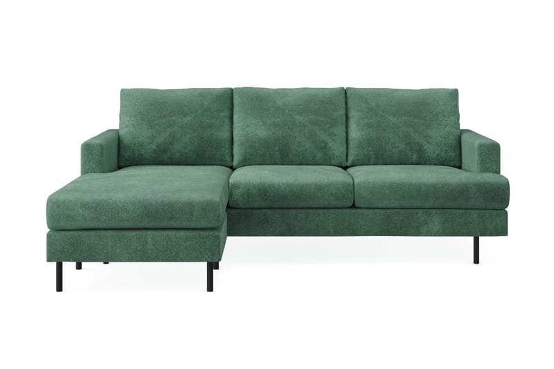 Menard Compact 3-seters Venstrevendt L-formet Divansofa i Fløyel - Mørk grønn - Møbler - Sofaer - Sofa med sjeselong