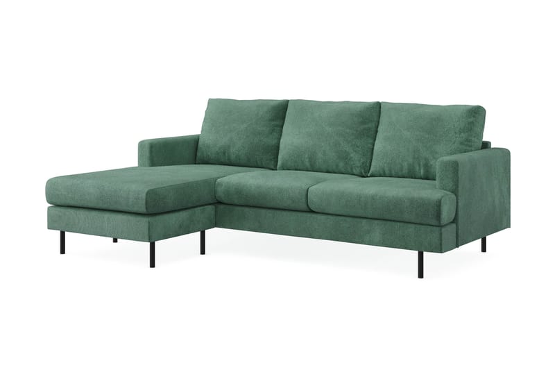 Menard Compact 3-seters Venstrevendt L-formet Divansofa i Fløyel - Mørk grønn - Møbler - Sofaer - Sofa med sjeselong