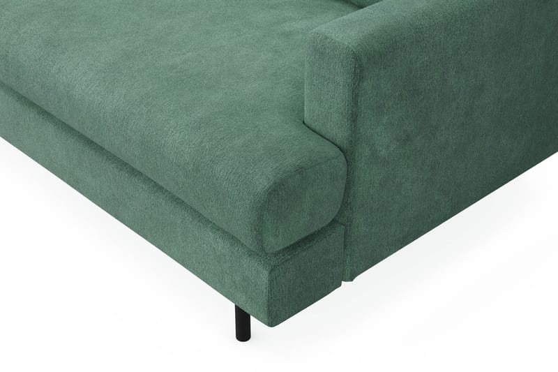 Menard Compact 3-seters Venstrevendt L-formet Divansofa i Fløyel - Mørk grønn - Møbler - Sofaer - Sofa med sjeselong