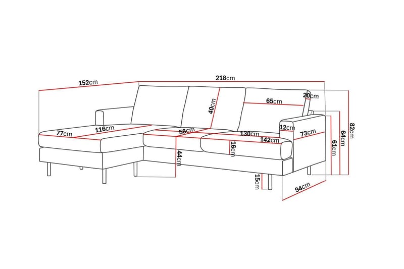 Menard Compact 3-seters Venstrevendt L-formet Divansofa i Fløyel - Mørk grønn - Møbler - Sofaer - Sofa med sjeselong
