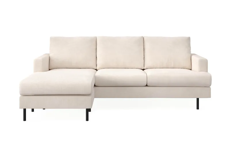 Menard Compact 3-seters Venstrevendt L-formet Divansofa i Manchester - Beige - Møbler - Sofaer - Sofa med sjeselong