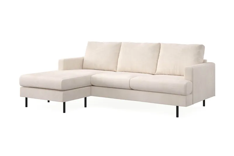 Menard Compact 3-seters Venstrevendt L-formet Divansofa i Manchester - Beige - Møbler - Sofaer - Sofa med sjeselong