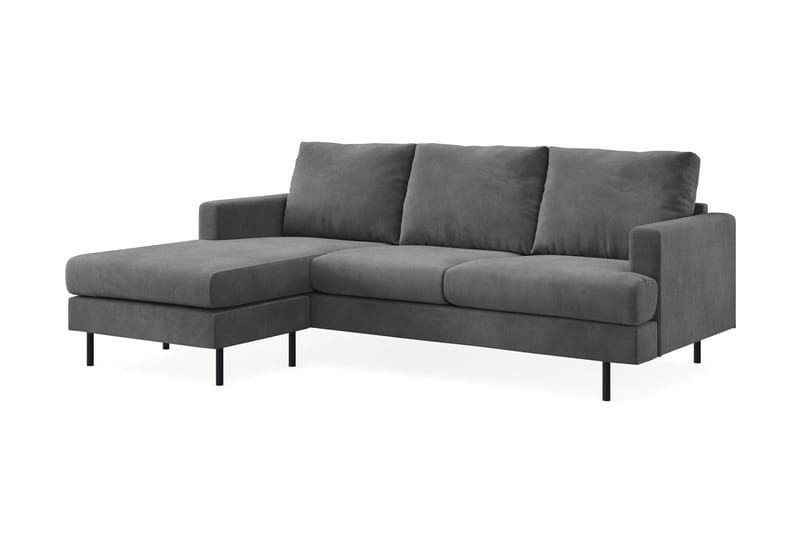 Menard Compact 3-seters Venstrevendt L-formet Divansofa i Manchester - Grå - Møbler - Sofaer - Sofa med sjeselong