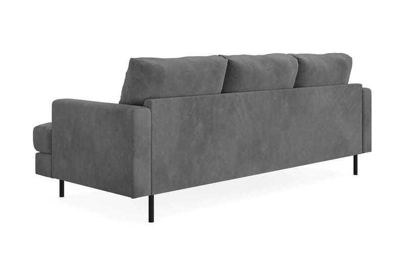 Menard Compact 3-seters Venstrevendt L-formet Divansofa i Manchester - Grå - Møbler - Sofaer - Sofa med sjeselong
