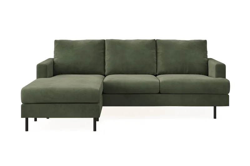 Menard Compact 3-seters Venstrevendt L-formet Divansofa i Manchester - Grønn - Møbler - Sofaer - Sofa med sjeselong