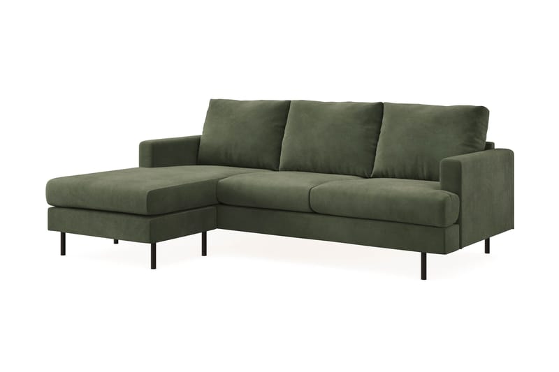 Menard Compact 3-seters Venstrevendt L-formet Divansofa i Manchester - Grønn - Møbler - Sofaer - Sofa med sjeselong