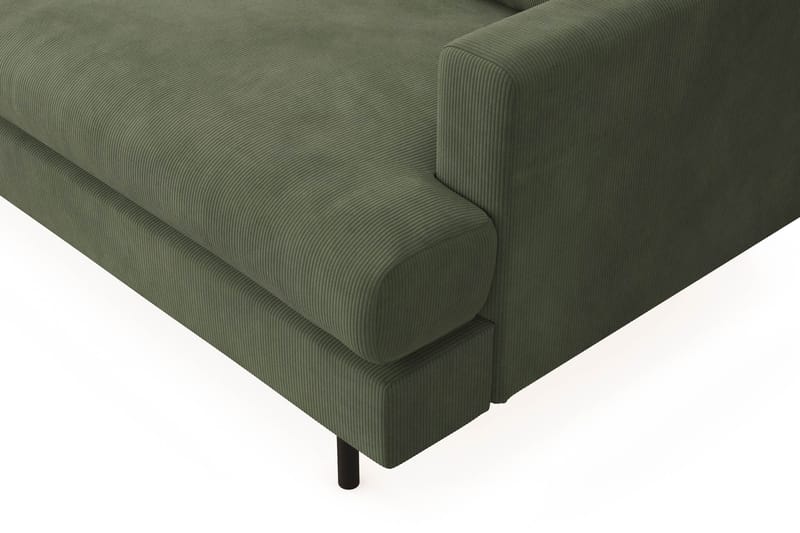Menard Compact 3-seters Venstrevendt L-formet Divansofa i Manchester - Grønn - Møbler - Sofaer - Sofa med sjeselong