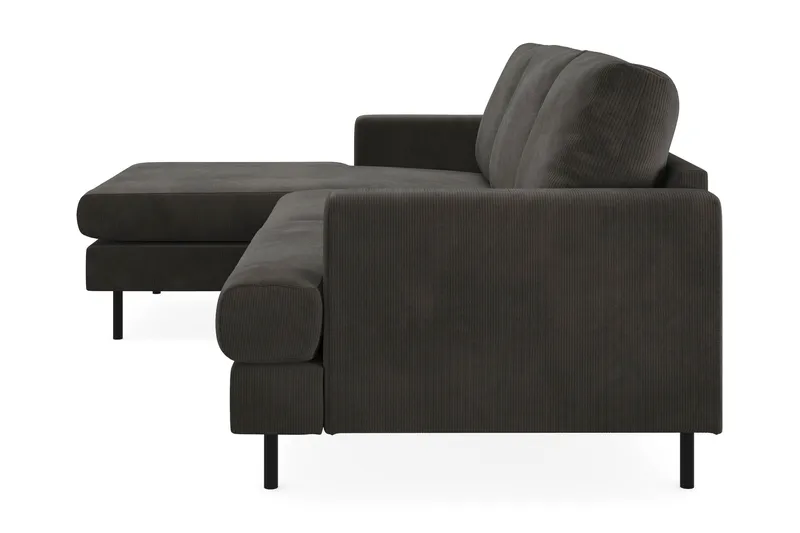 Menard Compact 3-seters Venstrevendt L-formet Divansofa i Manchester - Mørk grå - Møbler - Sofaer - Sofa med sjeselong