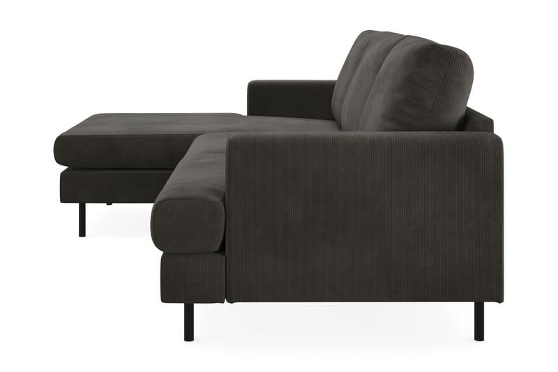 Menard Compact 3-seters Venstrevendt L-formet Divansofa i Manchester - Mørk grå - Møbler - Sofaer - Sofa med sjeselong