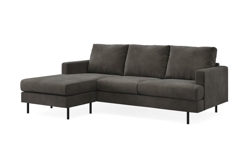 Menard Compact 3-seters Venstrevendt L-formet Divansofa i Manchester - Mørk grå - Møbler - Sofaer - Sofa med sjeselong