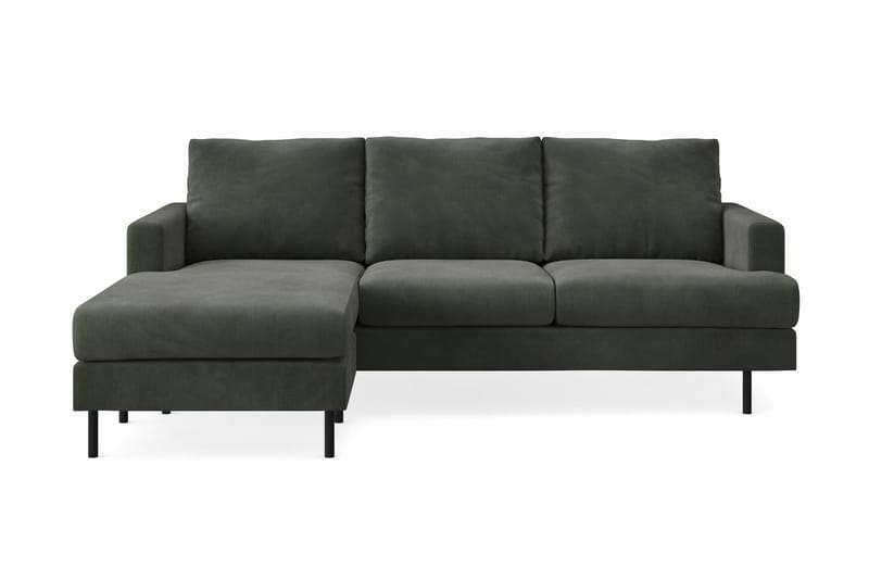 Menard Compact 3-seters Venstrevendt L-formet Divansofa i Manchester - Mørk grønn - Møbler - Sofaer - Sofa med sjeselong