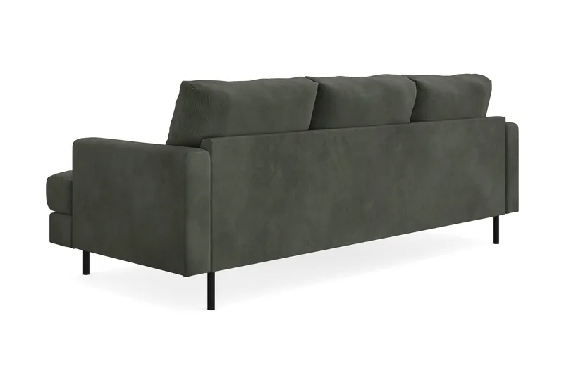 Menard Compact 3-seters Venstrevendt L-formet Divansofa i Manchester - Mørk grønn - Møbler - Sofaer - Sofa med sjeselong