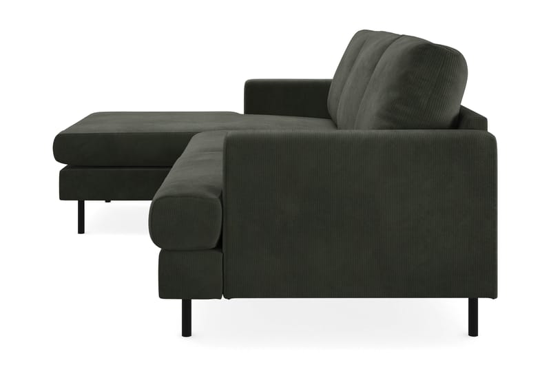 Menard Compact 3-seters Venstrevendt L-formet Divansofa i Manchester - Mørk grønn - Møbler - Sofaer - Sofa med sjeselong