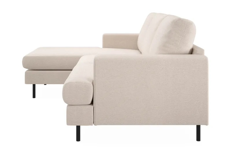 Menard Compact 3-seters Venstrevendt L-formet Divansofa i Stoff - Beige - Møbler - Sofaer - Sofa med sjeselong