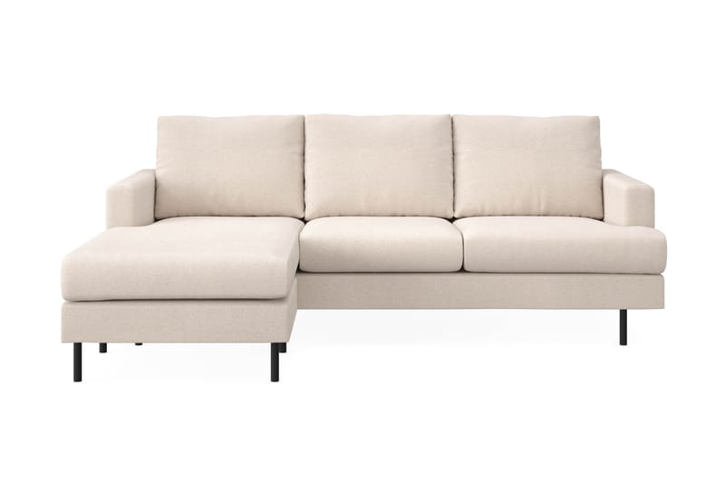 Menard Compact 3-seters Venstrevendt L-formet Divansofa i Stoff - Beige - Møbler - Sofaer - Sofa med sjeselong