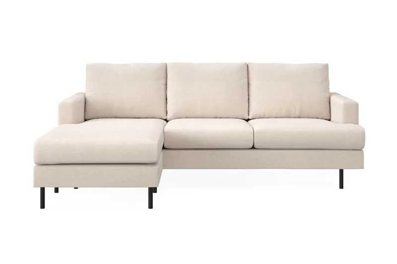 Menard Compact 3-seters Venstrevendt L-formet Divansofa i Stoff, Beige