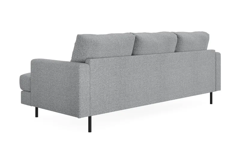 Menard Compact 3-seters Venstrevendt L-formet Divansofa i Stoff - Grå - Møbler - Sofaer - Sofa med sjeselong