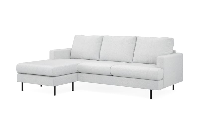 Menard Compact 3-seters Venstrevendt L-formet Divansofa i Stoff - Lys grå - Møbler - Sofaer - Sofa med sjeselong