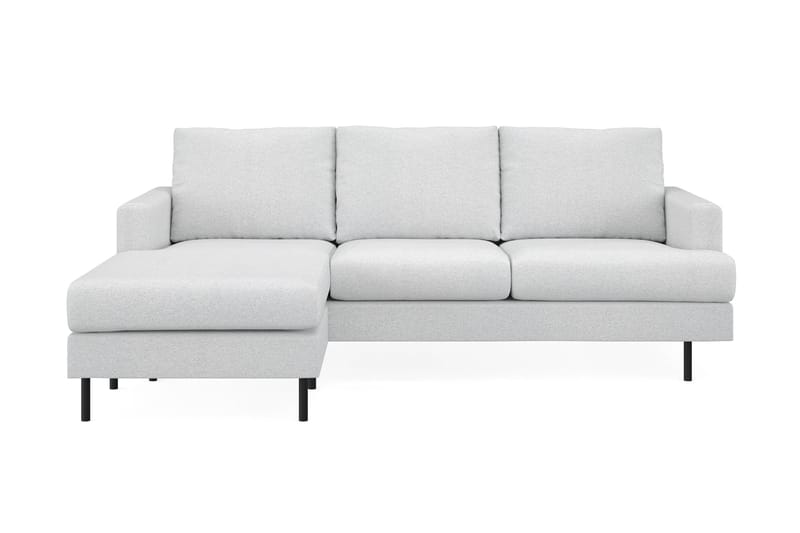 Menard Compact 3-seters Venstrevendt L-formet Divansofa i Stoff - Lys grå - Møbler - Sofaer - Sofa med sjeselong