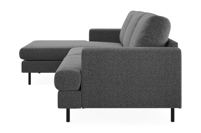 Menard Compact 3-seters Venstrevendt L-formet Divansofa i Stoff - Mørk grå - Møbler - Sofaer - Sofa med sjeselong