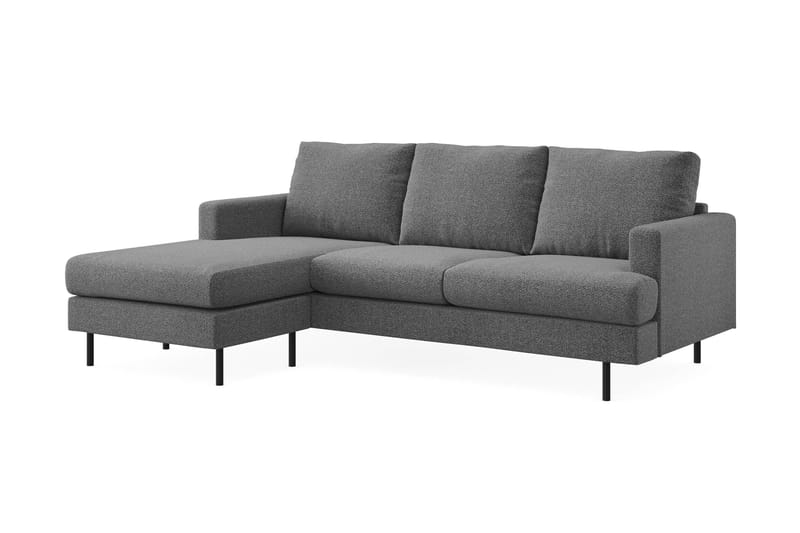 Menard Compact 3-seters Venstrevendt L-formet Divansofa i Stoff - Mørk grå - Møbler - Sofaer - Sofa med sjeselong
