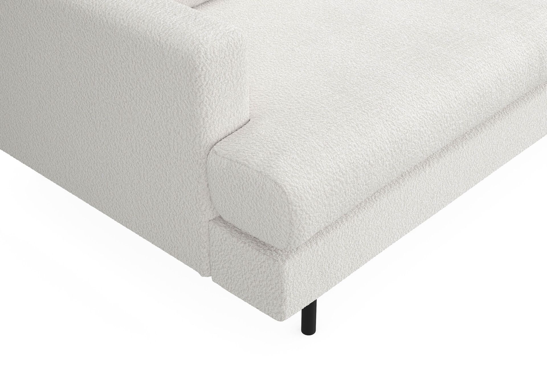 Menard Compact 4-seters Høyrevendt L-formet Sjeselongsofa i Bouclé - Hvit - Møbler - Sofaer - Sofa med sjeselong