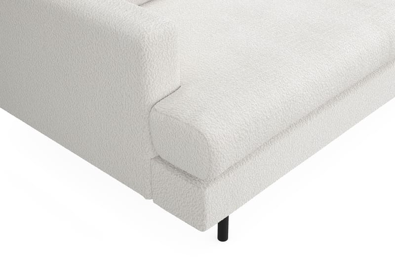 Menard Compact 4-seters Høyrevendt L-formet Sjeselongsofa i Bouclé - Hvit - Møbler - Sofaer - Sofa med sjeselong