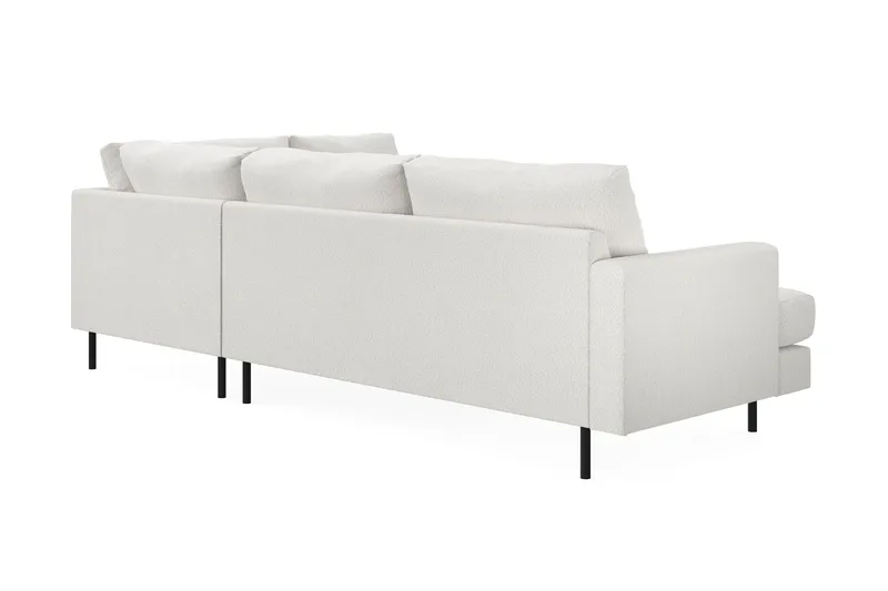Menard Compact 4-seters Høyrevendt L-formet Sjeselongsofa i Bouclé - Hvit - Møbler - Sofaer - Sofa med sjeselong