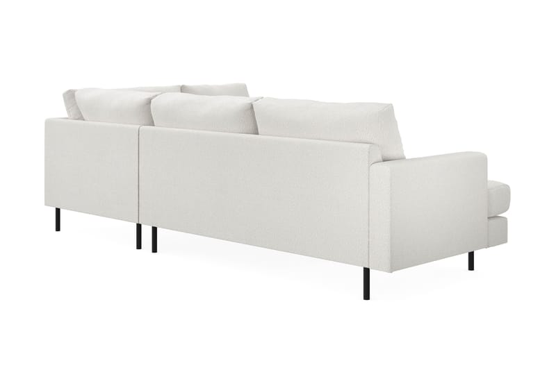 Menard Compact 4-seters Høyrevendt L-formet Sjeselongsofa i Bouclé - Hvit - Møbler - Sofaer - Sofa med sjeselong