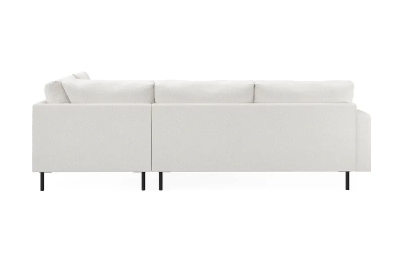 Menard Compact 4-seters Høyrevendt L-formet Sjeselongsofa i Bouclé - Hvit - Møbler - Sofaer - Sofa med sjeselong