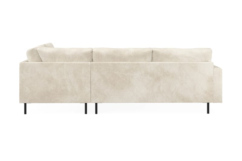 Menard Compact 4-seters Høyrevendt L-formet Sjeselongsofa i Fløyel - Kremhvit - Møbler - Sofaer - Sofa med sjeselong