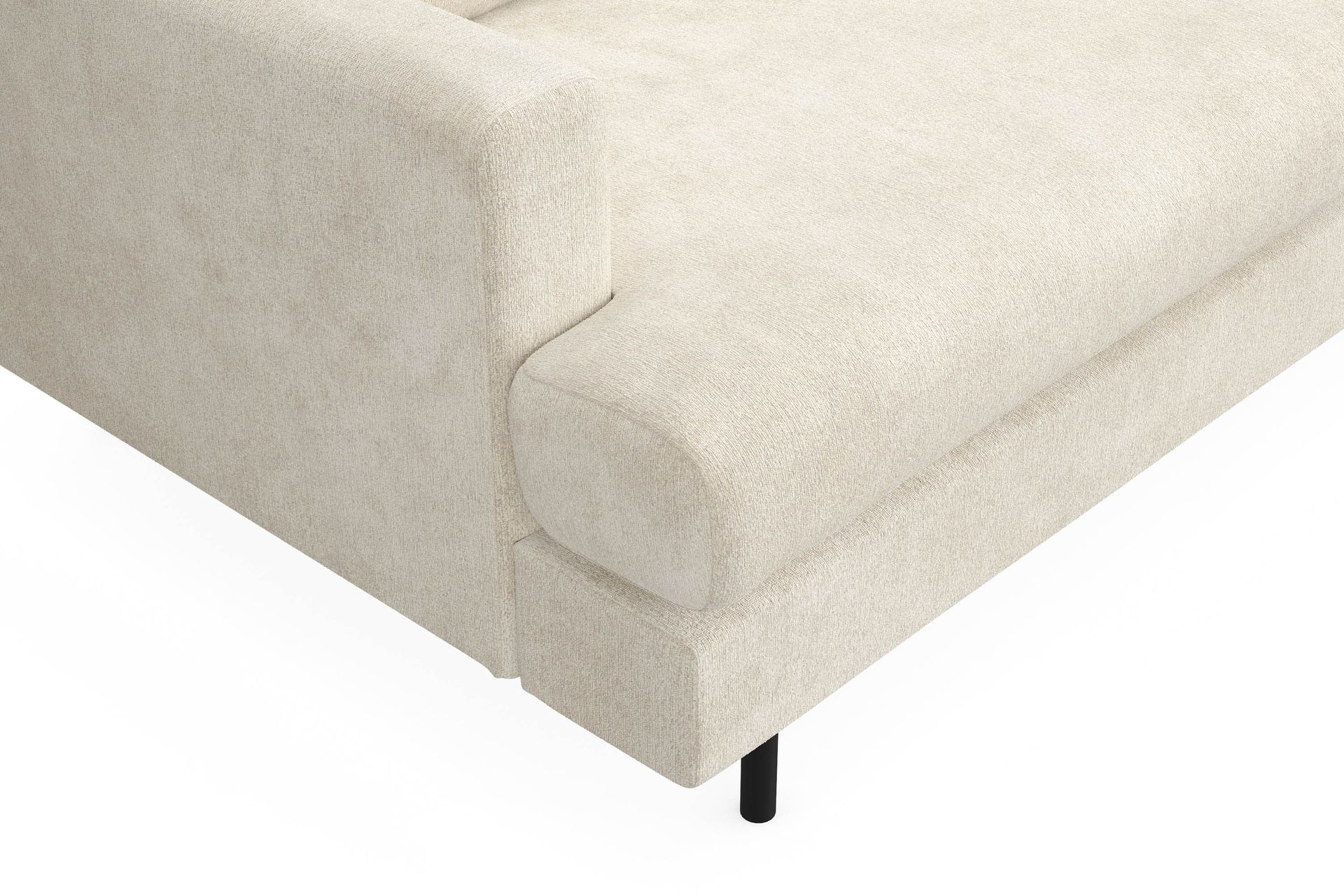 Menard Compact 4-seters Høyrevendt L-formet Sjeselongsofa i Fløyel - Kremhvit - Møbler - Sofaer - Sofa med sjeselong