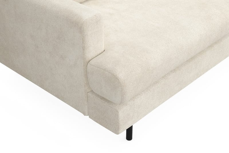 Menard Compact 4-seters Høyrevendt L-formet Sjeselongsofa i Fløyel - Kremhvit - Møbler - Sofaer - Sofa med sjeselong